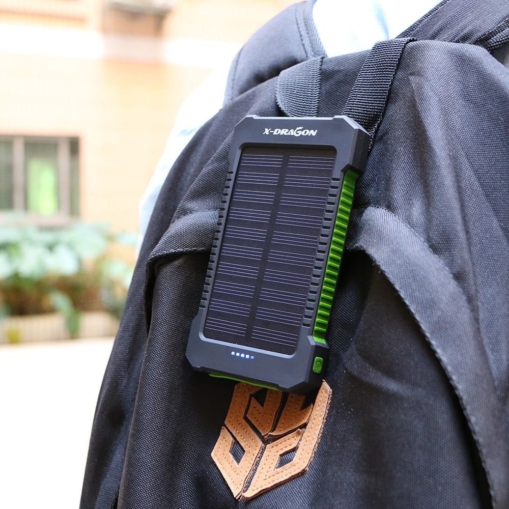 10000mAh Solar Charger Portable Solar Power Bank Outdoor Emergency External Battery for Mobile Phone Tablets iphone Samsung