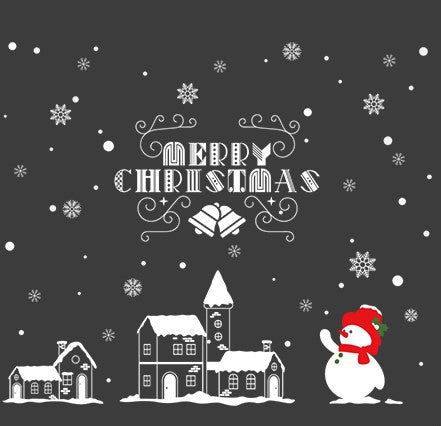 Christmas decorations stickers cartoon Santa Claus Christmas tree window stickers door stickers store store holiday dress