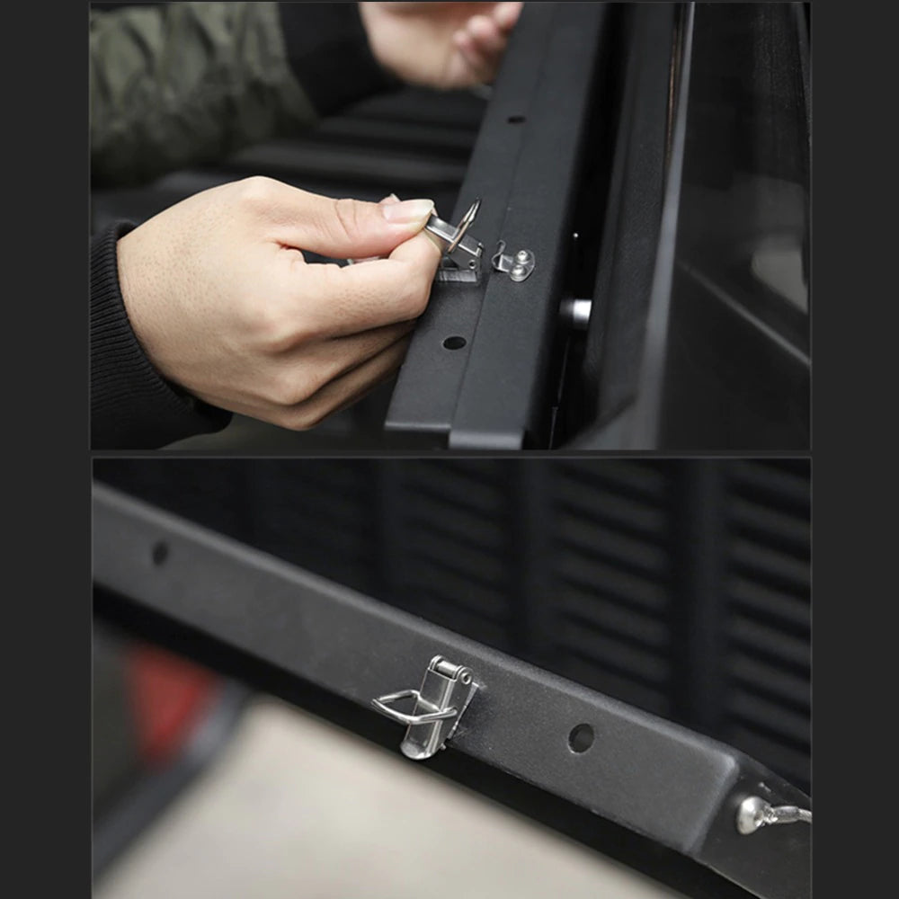 Alloy Matte Black Rear Trunk Door Mounting Tray Foldable Back Shelf Stand Fit for Jeep Wrangler JK 2007-2017