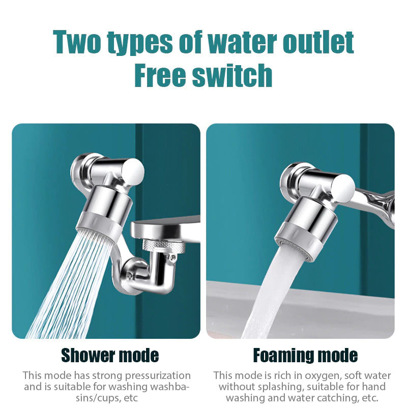Universal 1080° Rotatable Faucet Aerator Extender Plastic Splash Filter Faucets Bubbler Nozzle Robotic Arm for Kitchen Bathroom