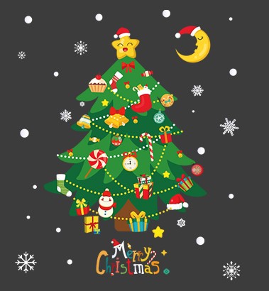 Christmas decorations stickers cartoon Santa Claus Christmas tree window stickers door stickers store store holiday dress