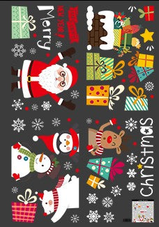 Christmas decorations stickers cartoon Santa Claus Christmas tree window stickers door stickers store store holiday dress