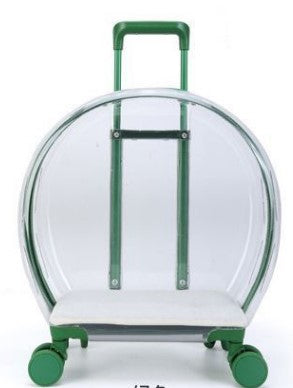 Transparent cat trolley case cat bag pet dog go out portable travel breathable bubble box portable large capacity