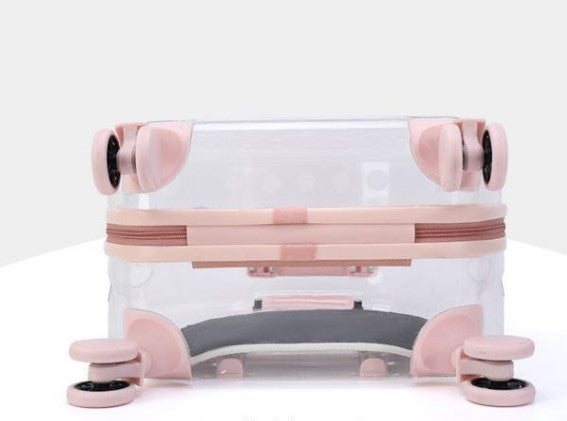 Transparent cat trolley case cat bag pet dog go out portable travel breathable bubble box portable large capacity