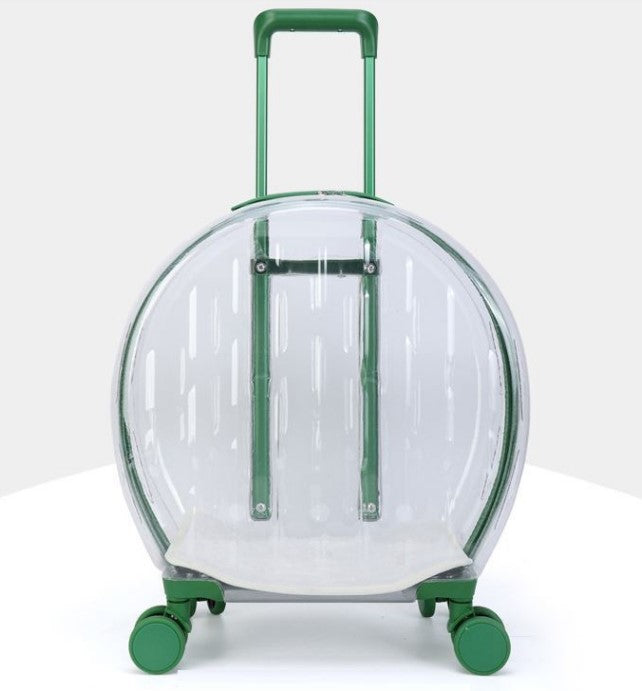 Transparent cat trolley case cat bag pet dog go out portable travel breathable bubble box portable large capacity