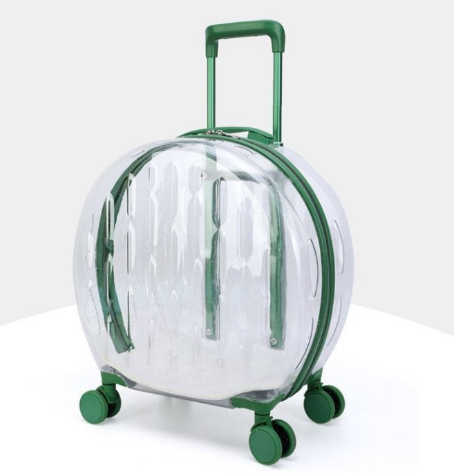 Transparent cat trolley case cat bag pet dog go out portable travel breathable bubble box portable large capacity