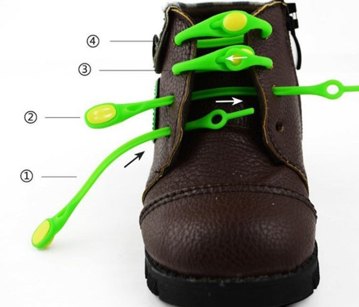 "Lazy" no-tie elastic shoelaces no-tie silicone elastic elastic shoelaces