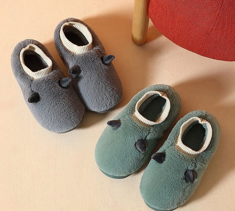 Men's and women's cotton slippers winter full wrap thick bottom home non-slip indoor warm plush men's and women's cotton shoes