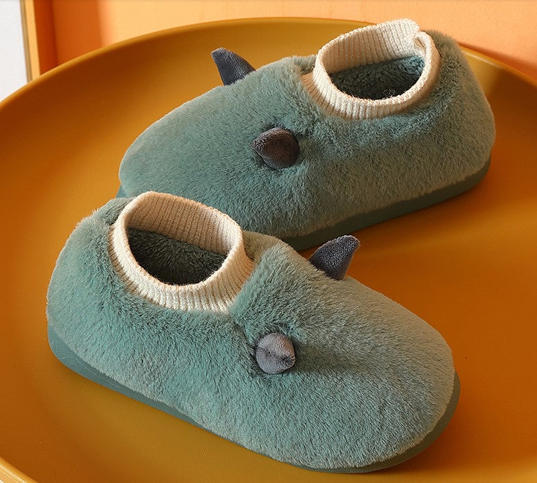 Men's and women's cotton slippers winter full wrap thick bottom home non-slip indoor warm plush men's and women's cotton shoes