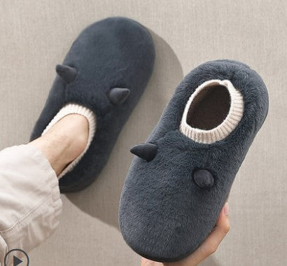 Men's and women's cotton slippers winter full wrap thick bottom home non-slip indoor warm plush men's and women's cotton shoes