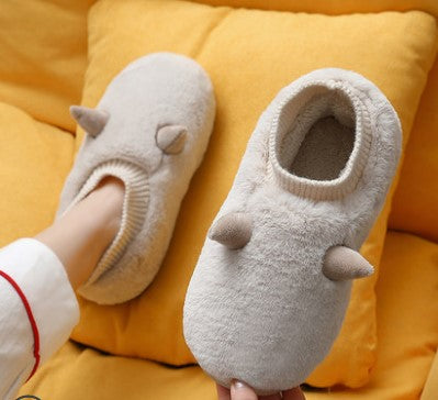 Men's and women's cotton slippers winter full wrap thick bottom home non-slip indoor warm plush men's and women's cotton shoes