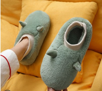 Men's and women's cotton slippers winter full wrap thick bottom home non-slip indoor warm plush men's and women's cotton shoes