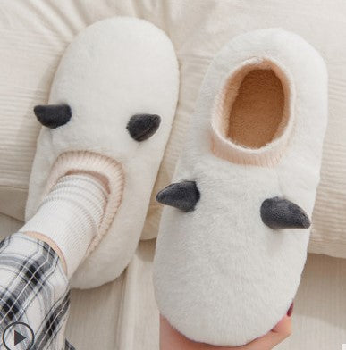 Men's and women's cotton slippers winter full wrap thick bottom home non-slip indoor warm plush men's and women's cotton shoes