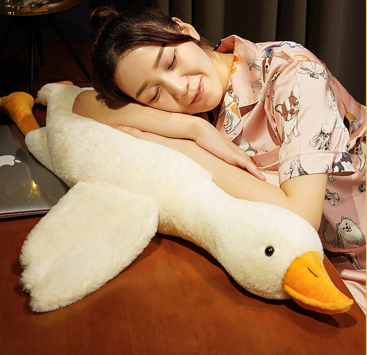 Big white goose pillow plush toy cute big goose pillow bed head pillow bed large back sofa cushion