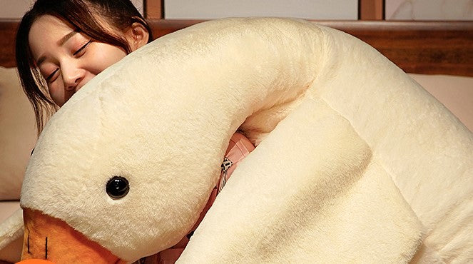 Big white goose pillow plush toy cute big goose pillow bed head pillow bed large back sofa cushion