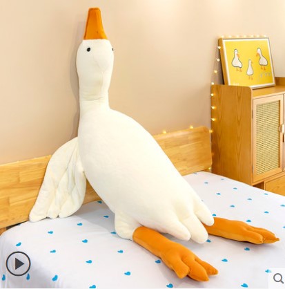 Big white goose pillow plush toy cute big goose pillow bed head pillow bed large back sofa cushion