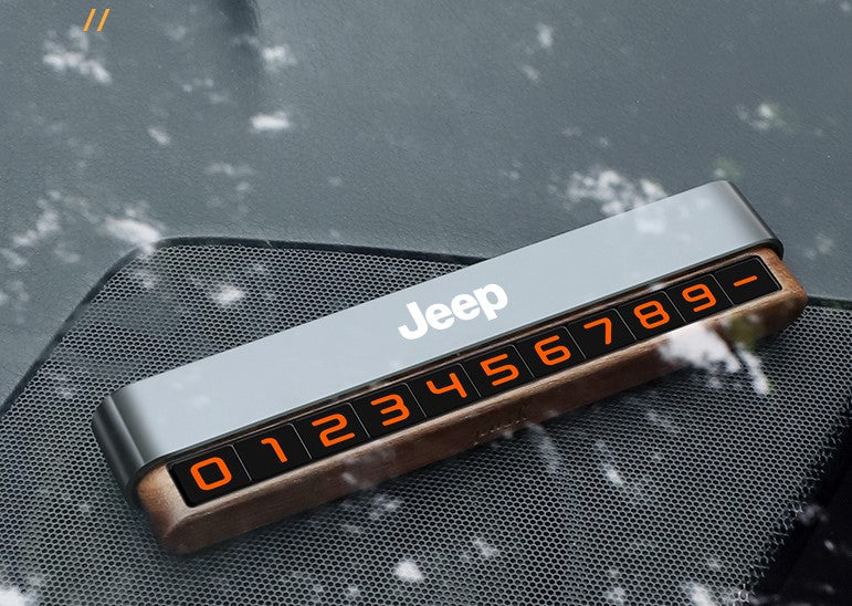 Jeep temporary parking number plate