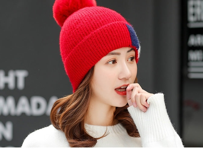 Women's hat winter woolen woolen scarf suit fashion trend hat