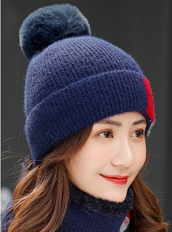 Women's hat winter woolen woolen scarf suit fashion trend hat