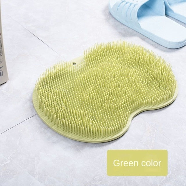 Back Foot Wash Brush with Suckers Massage Pad Foot Back Massage Mat Scrubber Back Bath Brush Anti-Slip Clean Dead Skin Bathroom