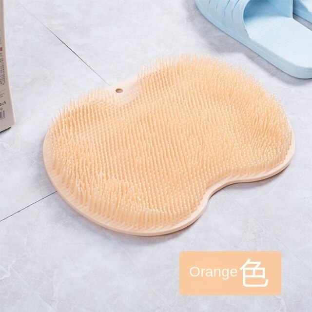 Back Foot Wash Brush with Suckers Massage Pad Foot Back Massage Mat Scrubber Back Bath Brush Anti-Slip Clean Dead Skin Bathroom