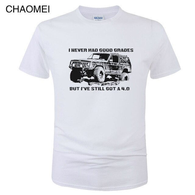 Jeep Car Print T Shirt Men Summer Cotton T-shirt Streetwear Tops Cool Tees