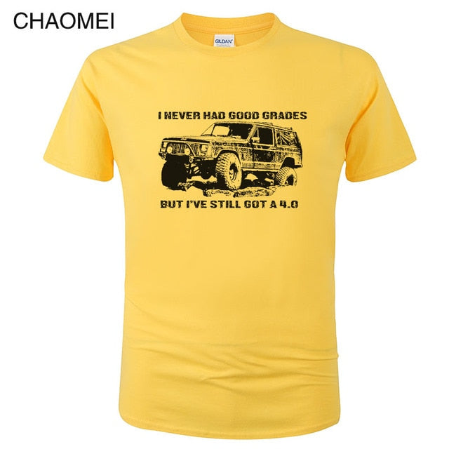 Jeep Car Print T Shirt Men Summer Cotton T-shirt Streetwear Tops Cool Tees