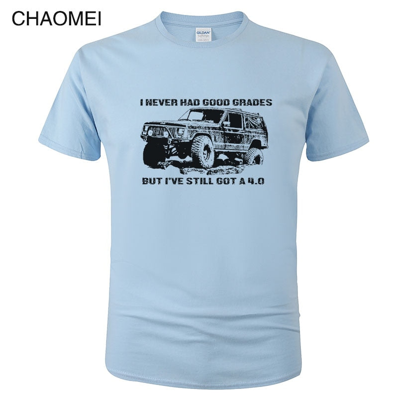 Jeep Car Print T Shirt Men Summer Cotton T-shirt Streetwear Tops Cool Tees