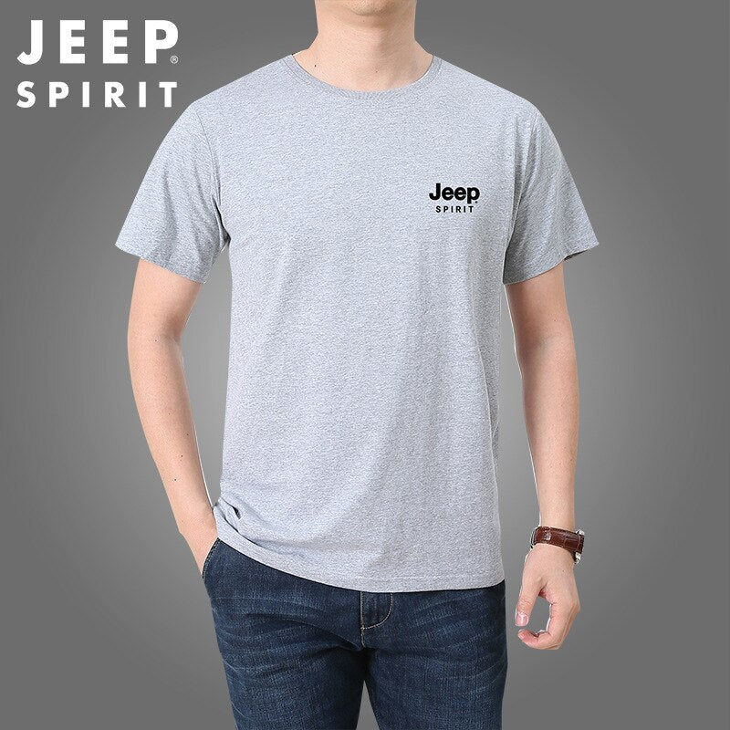 JEEP SPIRIT short-sleeved T-shirt men summer round neck breathable cotton material casual fashion high quality clothes