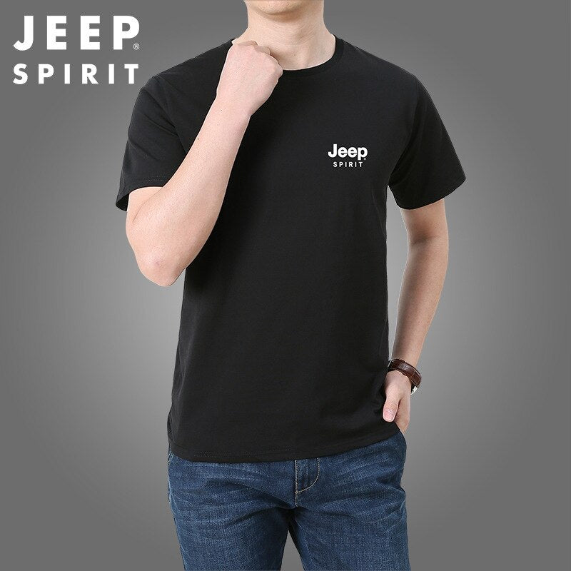 JEEP SPIRIT short-sleeved T-shirt men summer round neck breathable cotton material casual fashion high quality clothes