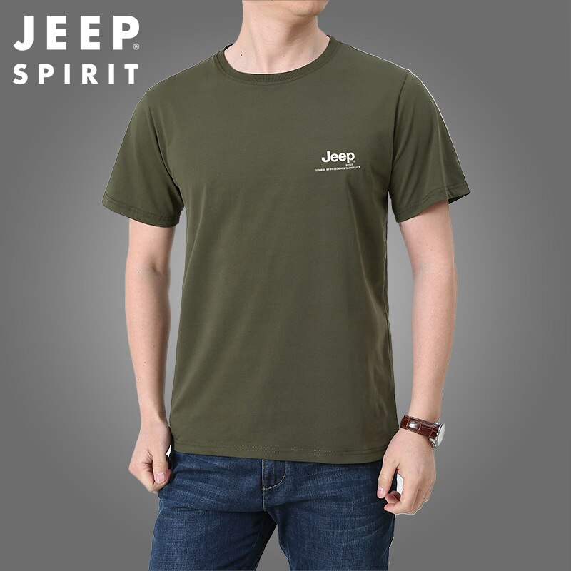 JEEP SPIRIT short-sleeved T-shirt men summer round neck breathable cotton material casual fashion high quality clothes