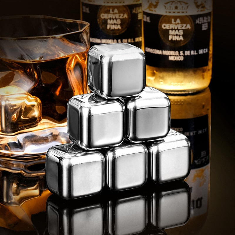 Reusable Ice Cubes Stainless Steel Rust-proof Ice Tartar Ice Grains Whiskey Chilling Stones Quick Cooling Tool for Beer Red Wine