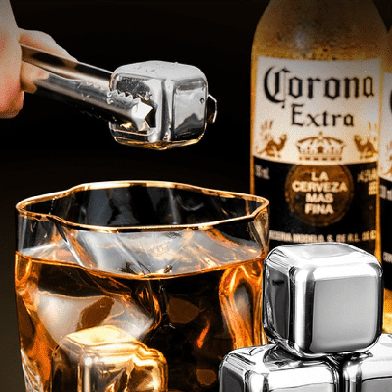 Reusable Ice Cubes Stainless Steel Rust-proof Ice Tartar Ice Grains Whiskey Chilling Stones Quick Cooling Tool for Beer Red Wine