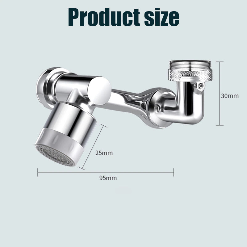 Universal 1080° Rotatable Faucet Aerator Extender Plastic Splash Filter Faucets Bubbler Nozzle Robotic Arm for Kitchen Bathroom