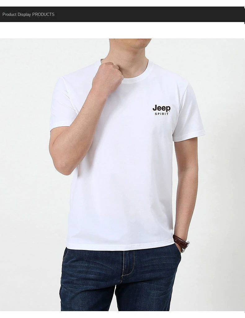 JEEP SPIRIT short-sleeved T-shirt men summer round neck breathable cotton material casual fashion high quality clothes