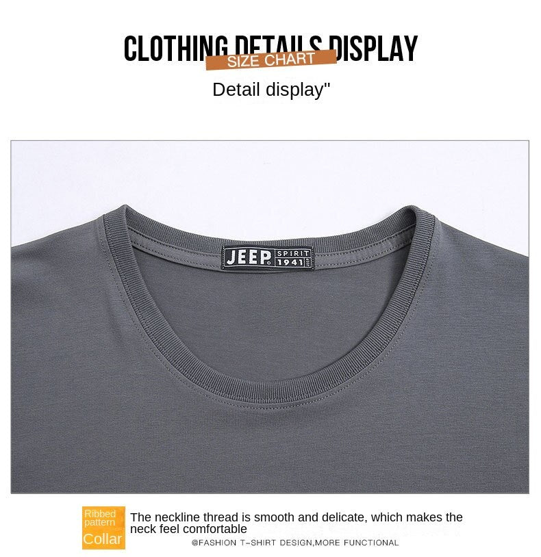 JEEP SPIRIT short-sleeved T-shirt men summer round neck breathable cotton material casual fashion high quality clothes