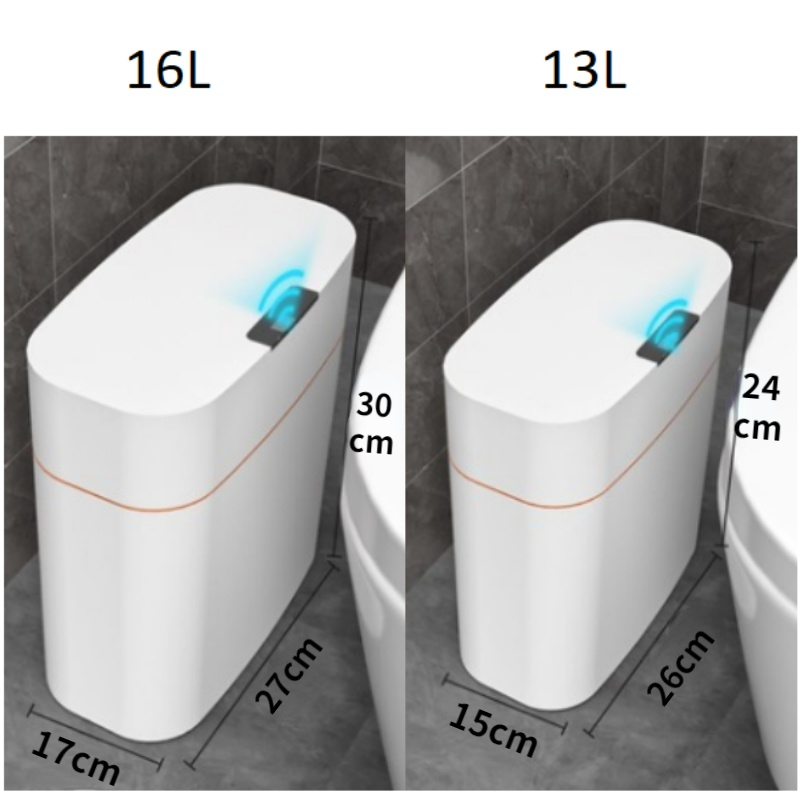 Automatic Intelligent Smart Trash Can Sensor Kitchen Trash Bin with Lid Household Bedroom Bathroom Narrow Gap Waste Garbage Bin