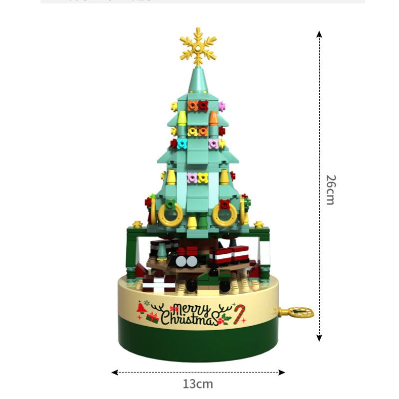 Octagonal Christmas Tree Diy Music Box Kit Building Blocks Music Box Block And Holiday Construction Toy Gift For Kids And Adults